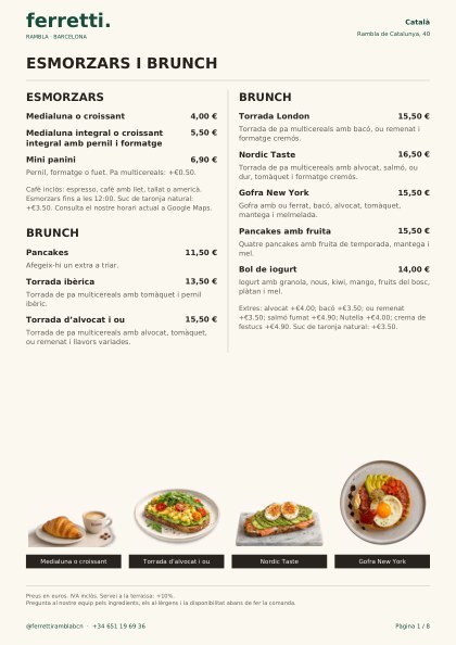 Carta de Ferretti Rambla Barcelona